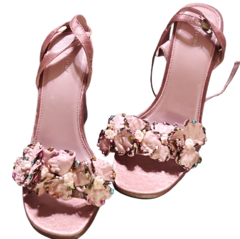 FIONI Cloth Sayiny Formal Pink Floral Sandals